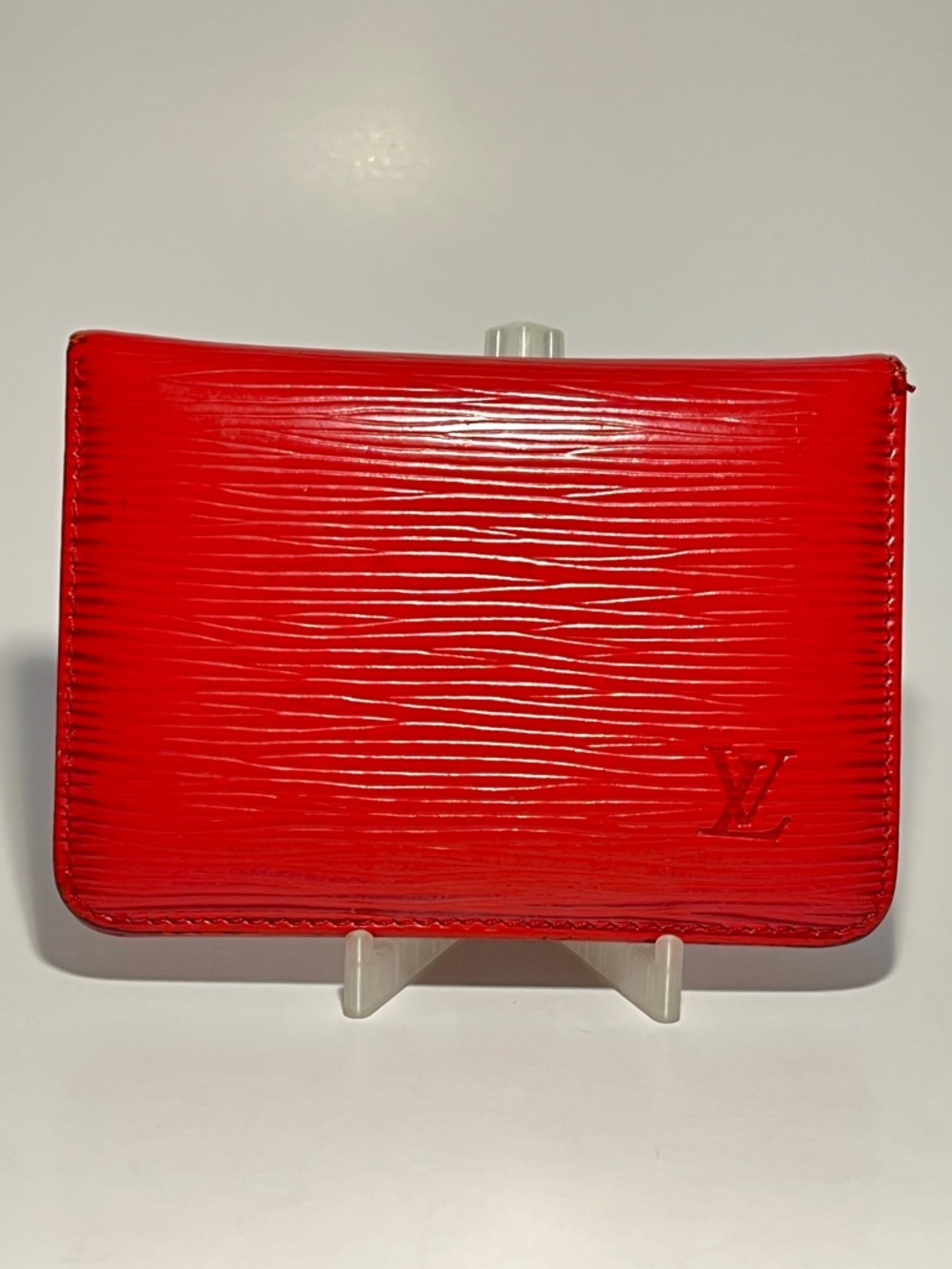 Louis Vuitton Epi Red Card Holder Wallet LV Slim Bifold Case